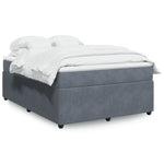 Box Spring Bed with Mattress Double Velvet