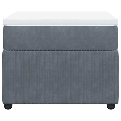 Dark Grey Velvet Box Spring Bed King Single with Mattress and Foam Topper