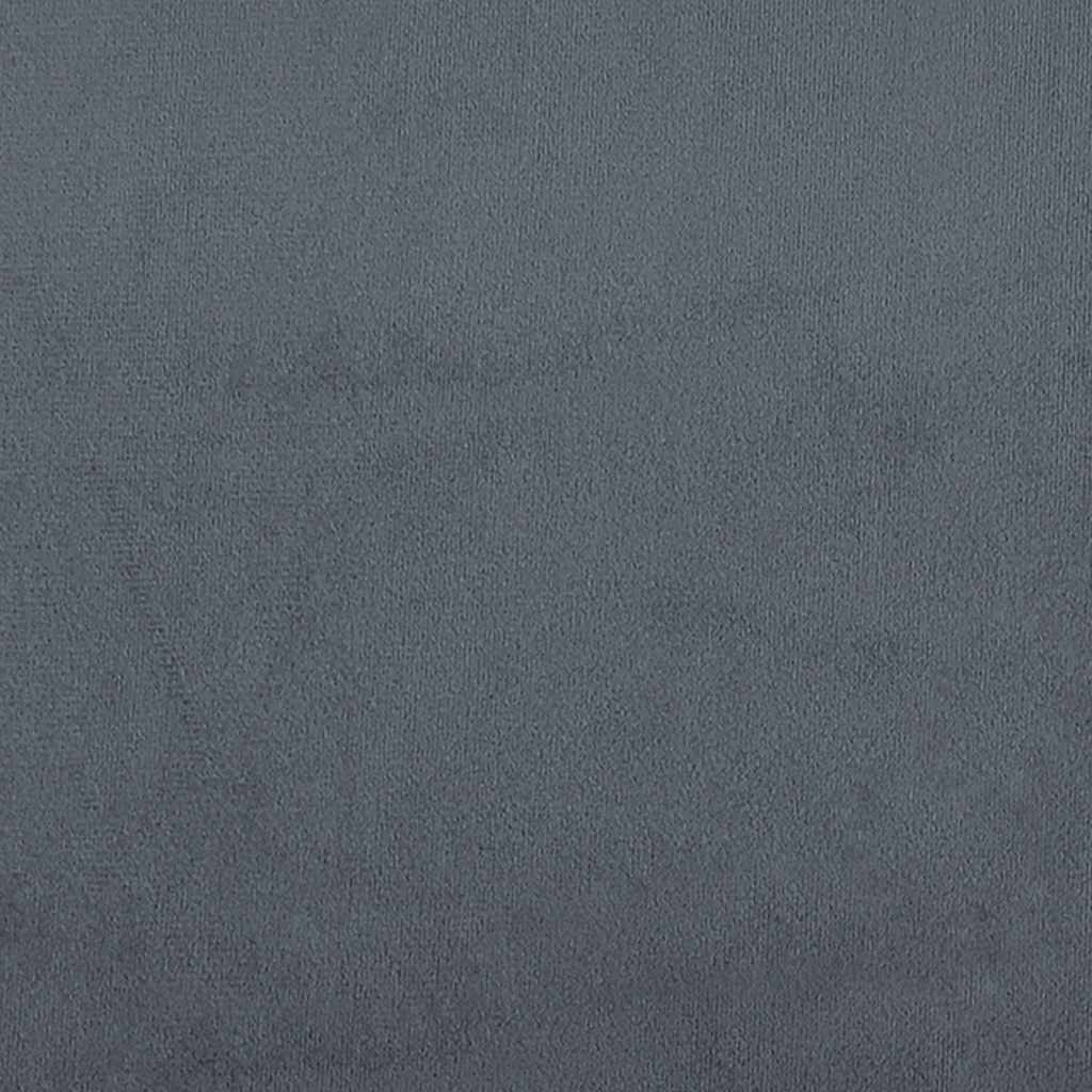 Dark Grey Velvet Box Spring Bed King Single with Mattress and Foam Topper