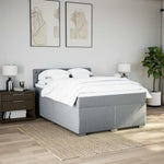 Box Spring Bed with Mattress Dark Grey Queen Fabric