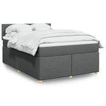 Box Spring Bed with Mattress Bedstead Double Bed Dark Grey Double Fabric - Relax in Style