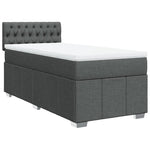 Dark Grey King Single Box Spring Bed with Mattress – Elegant Fabric