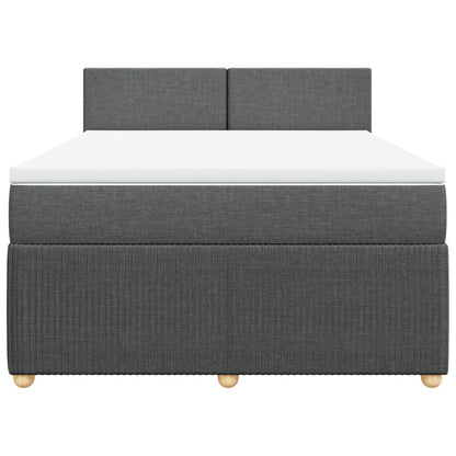 Dark Grey Queen Box Spring Bed with Mattress for Modern Bedrooms