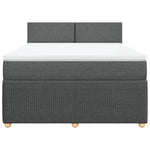 Dark Grey Queen Box Spring Bed with Mattress for Modern Bedrooms