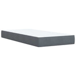 King Single Dark Grey Box Spring Bed with Pocket Spring Mattress Velvet
