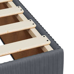 King Single Dark Grey Box Spring Bed with Pocket Spring Mattress Velvet