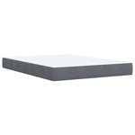 Sleek and Comfortable Dark Grey Double Velvet Box Spring Bed with Mattress