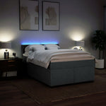 Modern Double Fabric Dark Grey Box Spring Bed with Mattress