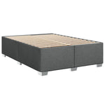 Modern Double Fabric Dark Grey Box Spring Bed with Mattress