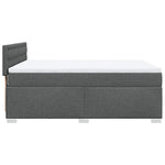 Modern Double Fabric Dark Grey Box Spring Bed with Mattress