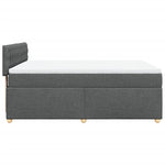 Stylish Box Spring Bed with Mattress Dark Grey Double Fabric