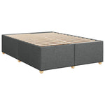 Stylish Box Spring Bed with Mattress Dark Grey Double Fabric