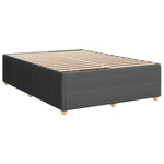 Comfort and Style: Light Grey Double Fabric Box Spring Bed with Mattress