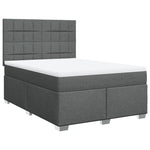 Dark Grey Queen Box Spring Bed with Mattress – Comfortable and Durable