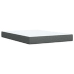 Elegant Box Spring Bed with Mattress in Dark Grey Double Fabric