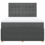 Dark Grey Queen Box Spring Bed with Mattress for Ultimate Comfort and Elegant