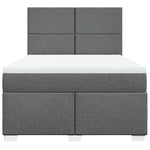 Dark Grey Queen Box Spring Bed with Mattress – Modern Design