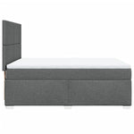 Dark Grey Queen Box Spring Bed with Mattress – Modern Design