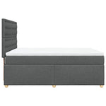 Durable Dark Grey Queen Box Spring Bed with Premium Mattress