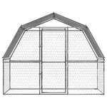 Dog Cages 2 pcs with Roof and Door Silver Galvanised Steel
