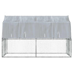 Dog Cages 2 pcs with Roof and Door Silver