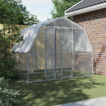 Bird Cages 2 pcs with Roof and Door Silver Galvanised Steel