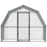 Bird Cages 2 pcs with Roof and Door Silver Galvanised Steel