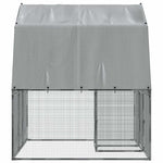 Bird Cages 2 pcs with Roof and Door Silver Galvanised Steel