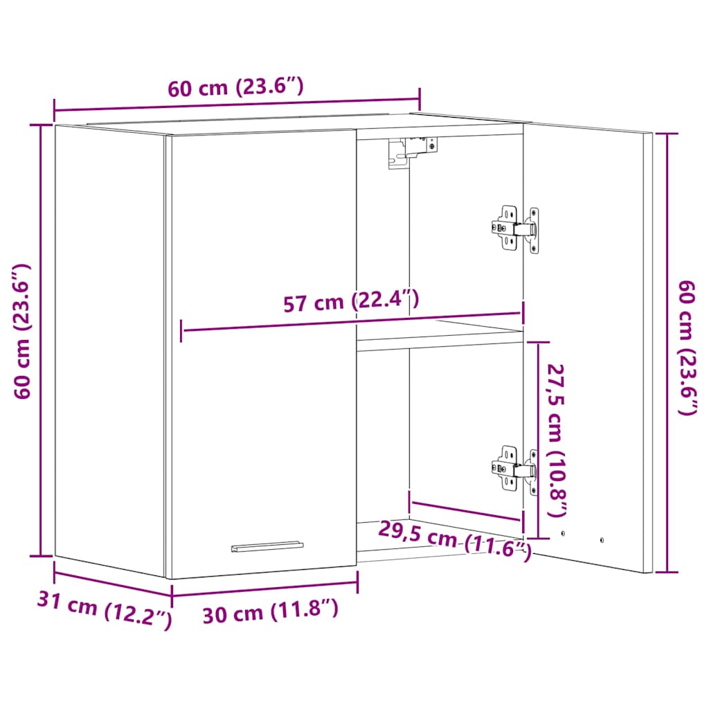 Wall Hanging Cabinet Sonoma Oak 60x60cm | HomeAndLiving