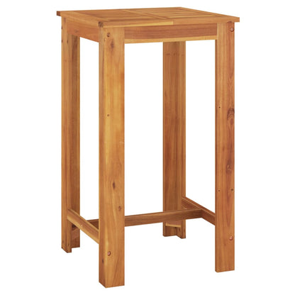 3 Piece Garden Bar Set Grey Solid Wood Acacia