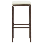 3 Piece Garden Bar Set Brown Solid Wood Acacia and Poly Rattan