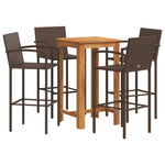 5 Piece Garden Bar Set Brown Solid Wood Acacia
