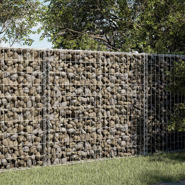  Gabion Basket Cover 100x50x100cm Galvanised | HomeAndLiving