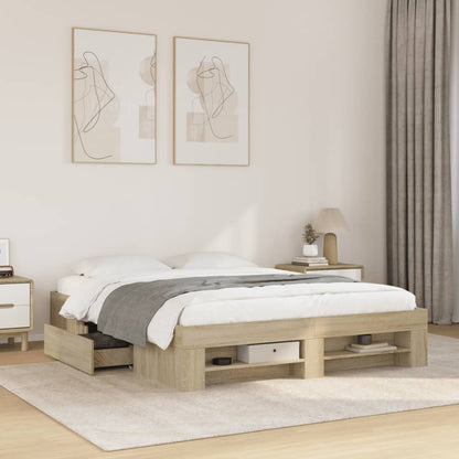 Stylish Bed Frame Sonoma Oak Queen Size
