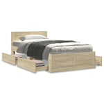 Stylish Bed Frame Sonoma Oak - Engineered Wood Single Size