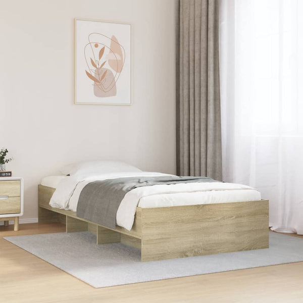  Stylish Bed Frame Sonoma Oak Engineered Wood Single Size