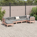 7 Piece Garden Sofa Set with Cushions Solid Wood