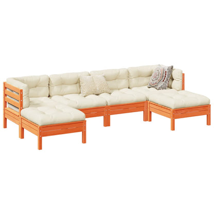 6 Piece Garden Sofa Set with Cushions Impregnated Wood Pine