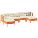 6 Piece Garden Sofa Set with Cushions Impregnated Wood Pine
