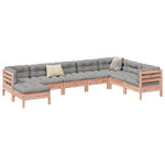 8 Piece Garden Sofa Set with Cushions Solid Wood Douglas Fir