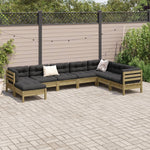 8 Piece Garden Sofa Set with Cushions Impregnated Wood Pine