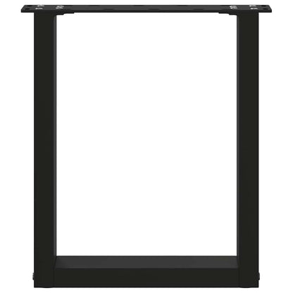 Coffee Table Legs U-Shaped 2-pcs Black Steel