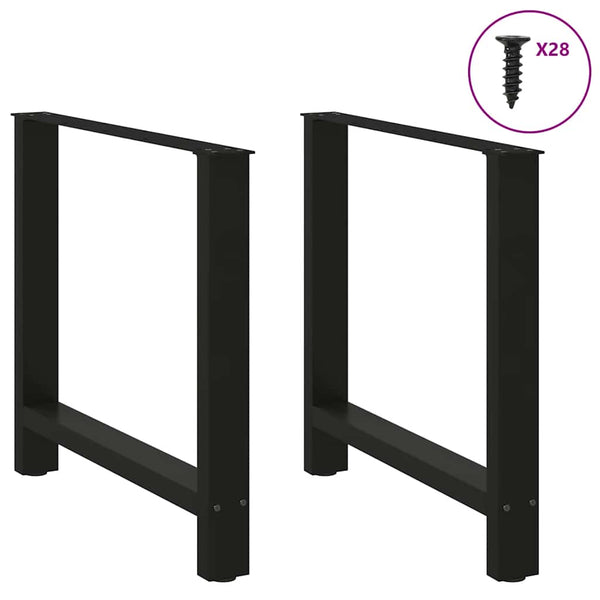  Coffee Table Legs Black 2 pcs Steel