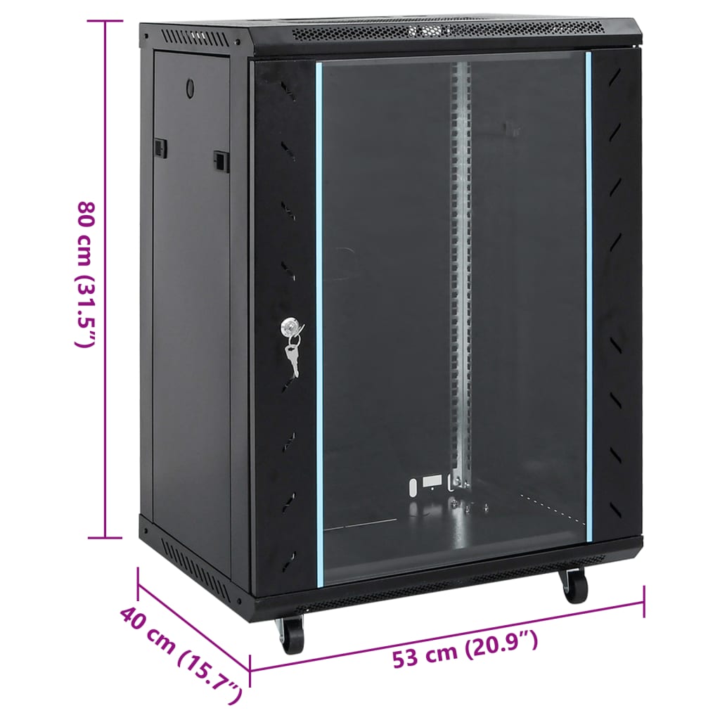 15U Network Cabinet 19" IP20 Black