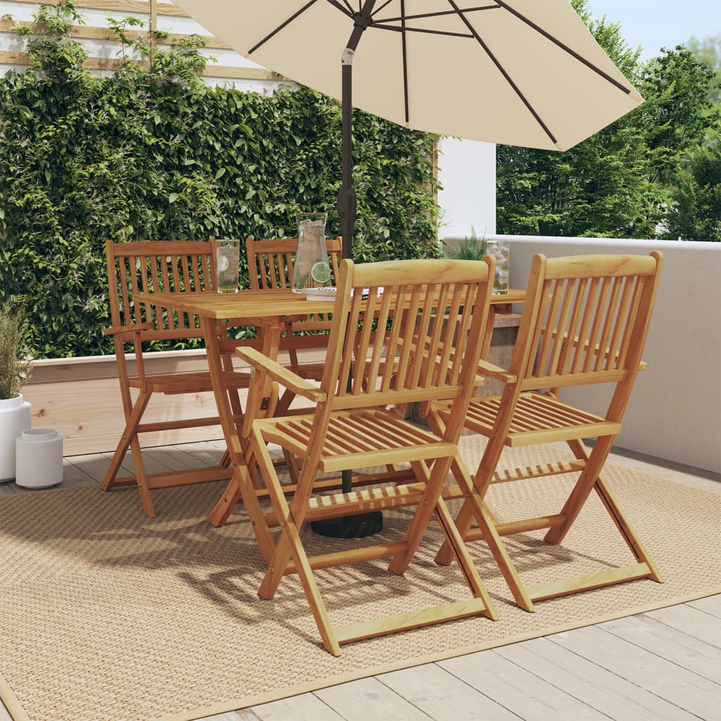 5-Piece Garden Dining Set in Solid Wood Eucalyptus