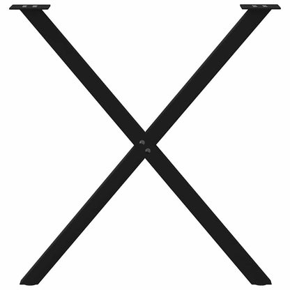Dining Table Legs X-Shaped 2 pcs - Black