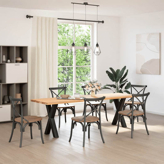 Dining Table Legs X-Shaped 2 pcs Black Steel - 140×140×4mm