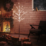 Elegant  White Birch Artificial Christmas Tree  White LEDs