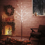 Elegant  White Birch Artificial Christmas Tree  White LEDs