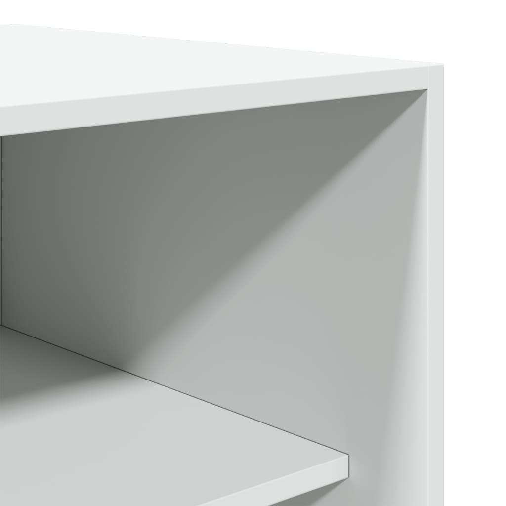 White Engineered Wood Wardrobe 2-Compartment Compact Storage Cabinet for Clothes